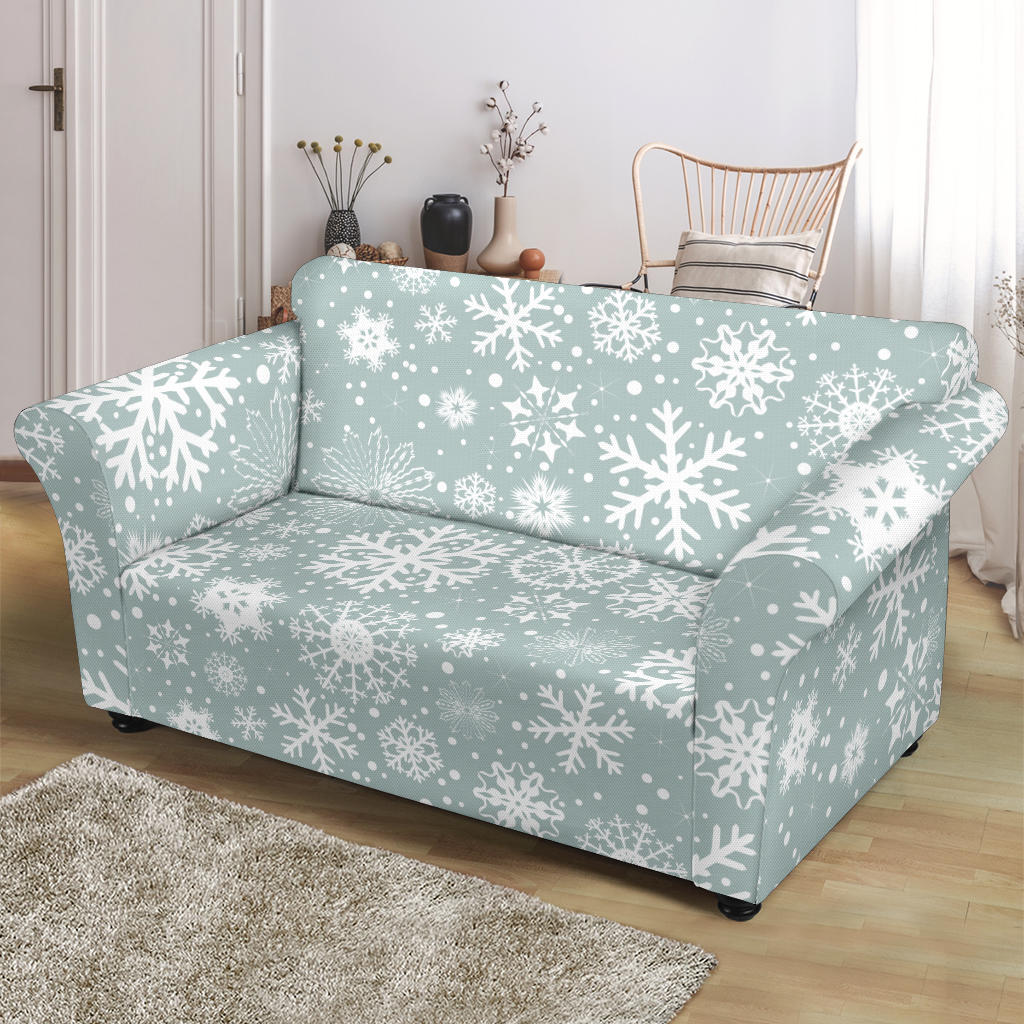 Snowflake Print Design LKS303 Loveseat Couch Slipcover