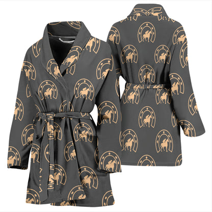 Horseshoe Print Design LKS306 Women Bathrobe
