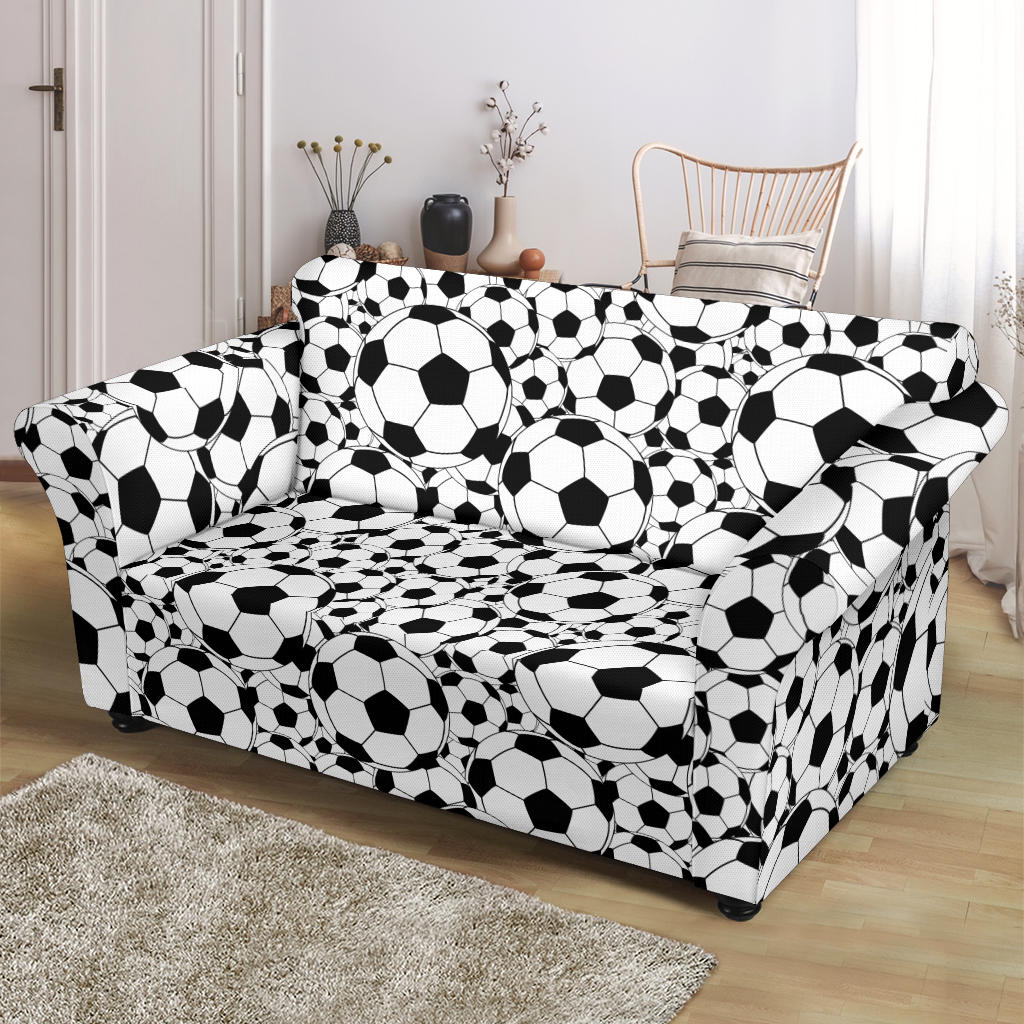 Soccer Ball Print Design LKS301 Loveseat Couch Slipcover