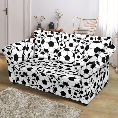 Soccer Ball Print Design LKS301 Loveseat Couch Slipcover
