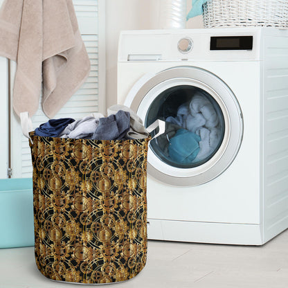Steampunk Gear Design Themed Print Laundry Basket