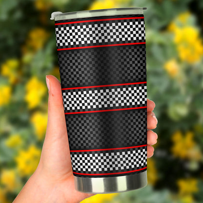 Checkered Flag Red Line Style Tumbler