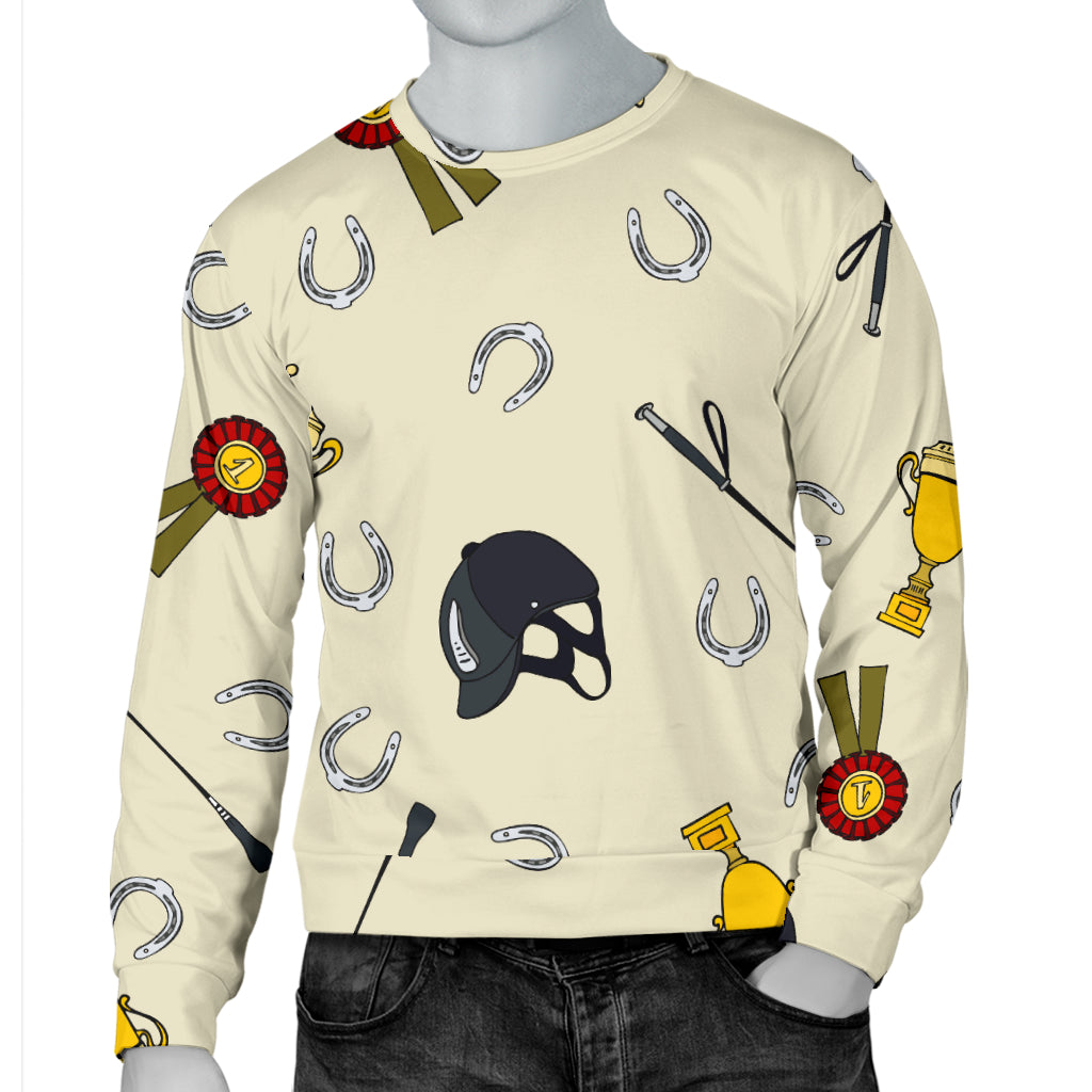 Equestrian Horseshoe Equipment Men Long Sleeve Sweatshirt