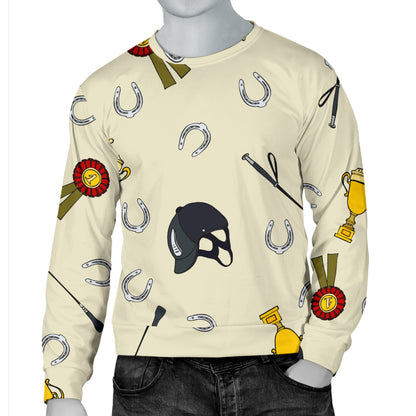 Equestrian Horseshoe Equipment Men Long Sleeve Sweatshirt