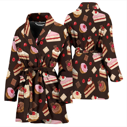Cake Pattern Print Design 04 Women Bathrobe