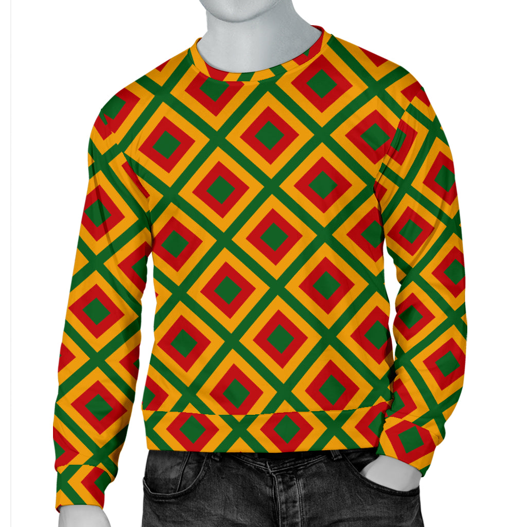 Rasta Reggae Color Cross Men Long Sleeve Sweatshirt