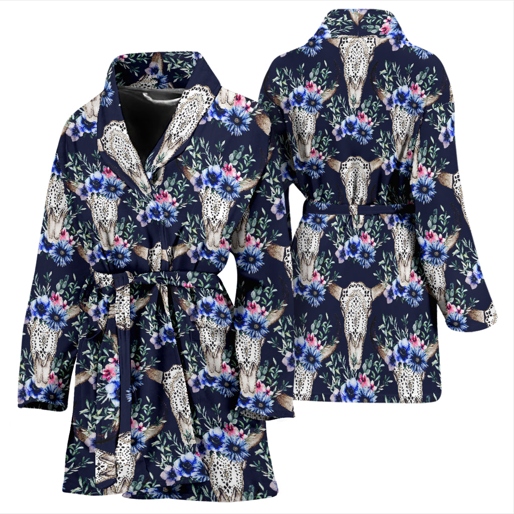 Buffalo Head Print Design LKS402 Women Bathrobe