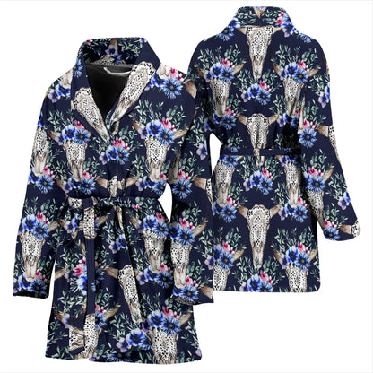 Buffalo Head Print Design LKS402 Women Bathrobe
