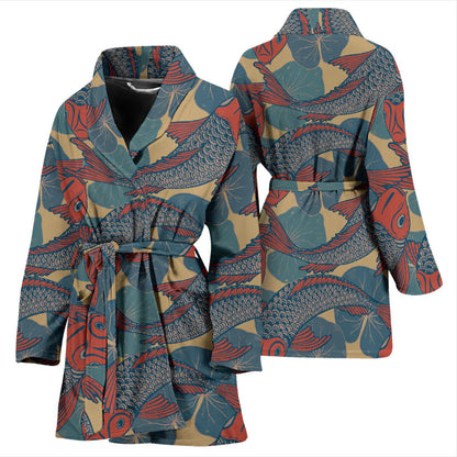 Pisces Pattern Print Design A01 Women Bathrobe