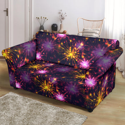 Firework Print Design LKS303 Loveseat Couch Slipcover