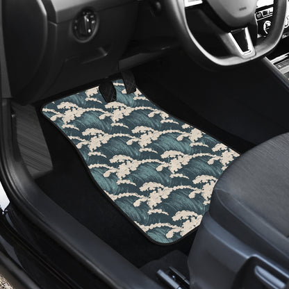Wave Art Print Car Floor Mats Front Back