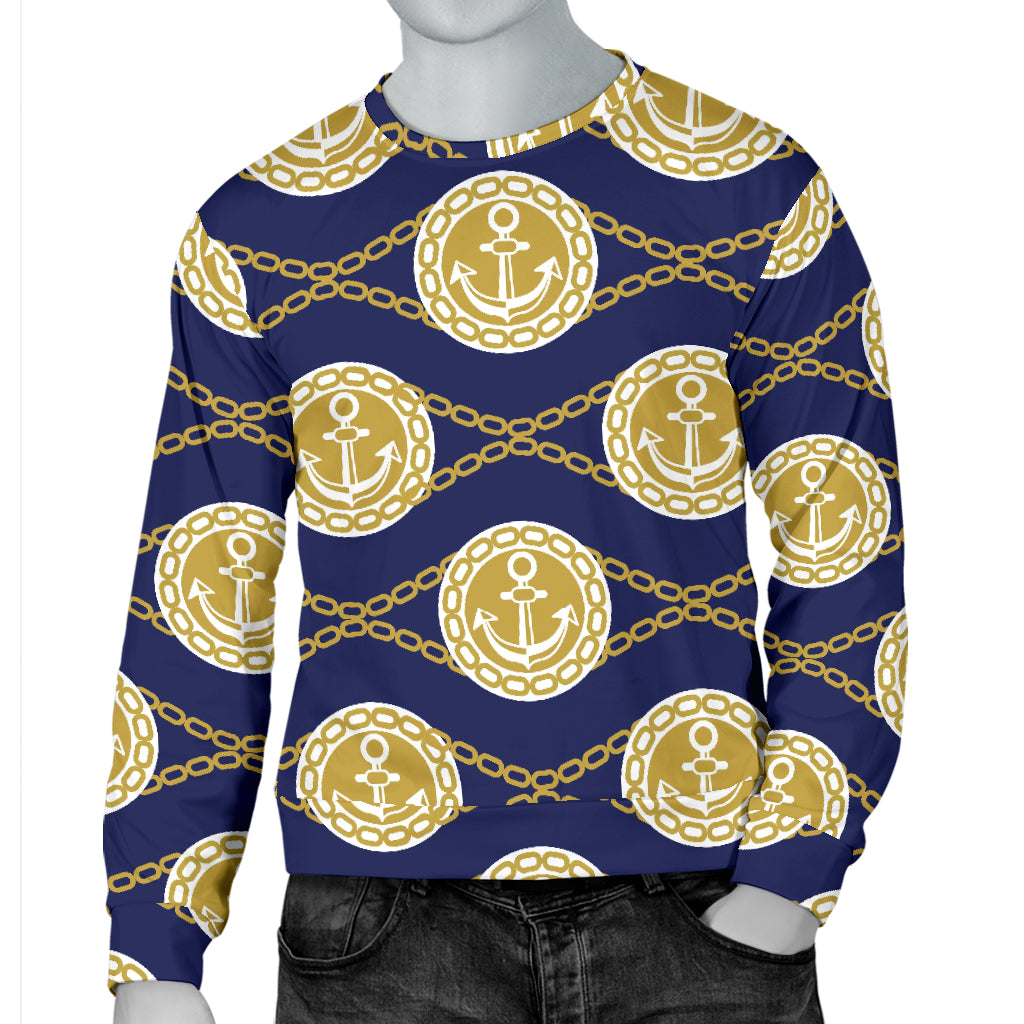 Anchor Luxury Pattern Men Long Sleeve Sweatshirt