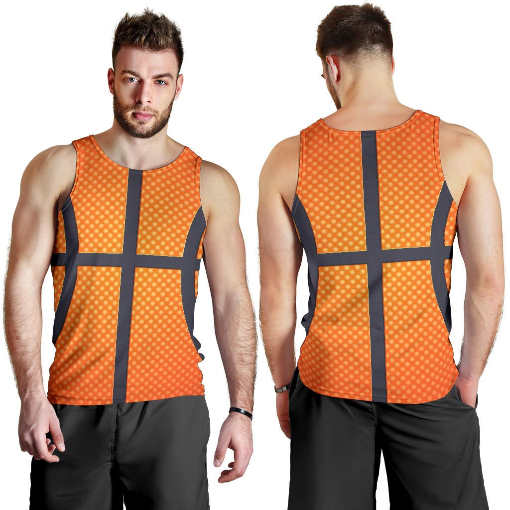 Basketball Texture Print Pattern Men Tank Top