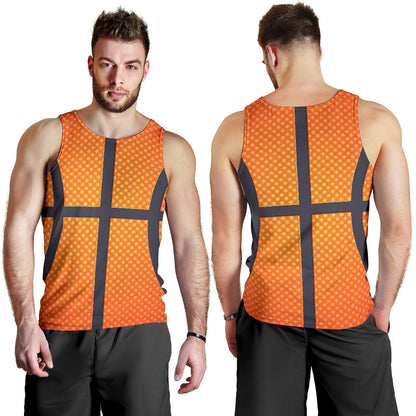 Basketball Texture Print Pattern Men Tank Top