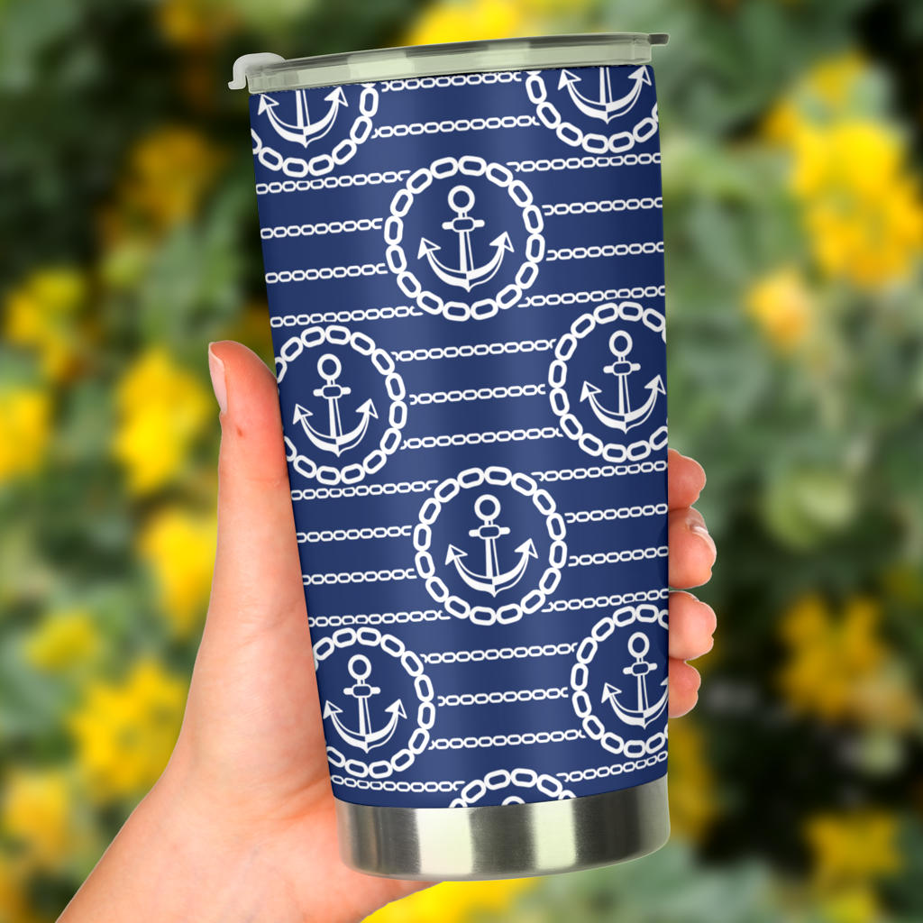 Anchor Stripe Pattern Tumbler
