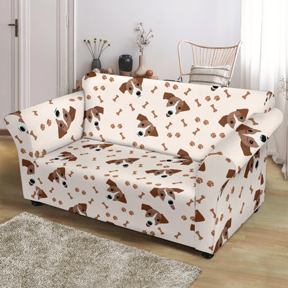 Russell Terriers Paw Print Design LKS303 Loveseat Couch Slipcover