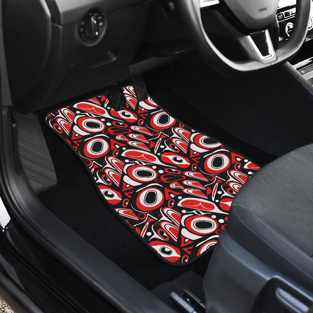 Totem Pole Texture Design Car Floor Mats Front Back
