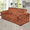 Brick Brown Pattern Print Design 02 Sofa Slipcover