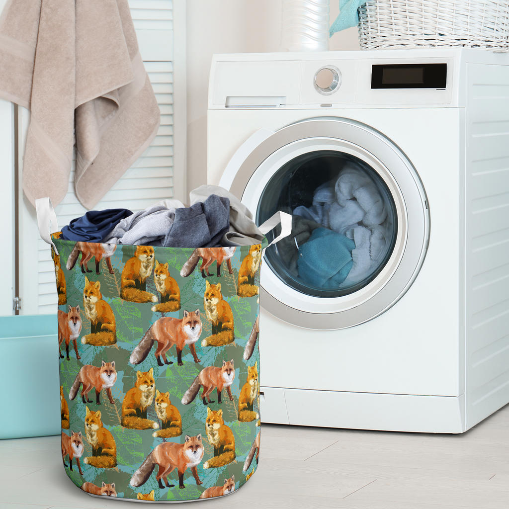 Fox Autumn leaves Themed Laundry Basket