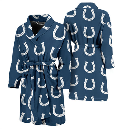 Horseshoe Print Design LKS301 Men Bathrobe