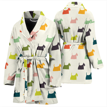Scottish Terriers Print Design LKS305 Women Bathrobe