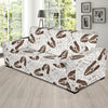 Basset Hound Pattern Print Design 01 Sofa Slipcover