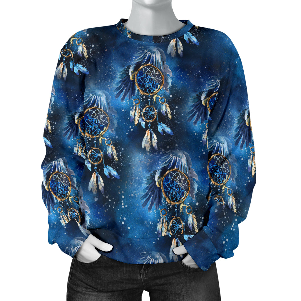 Eagles Dream Catcher Themed Women Long Sleeve Sweatshirt