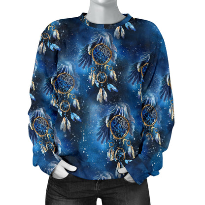 Eagles Dream Catcher Themed Women Long Sleeve Sweatshirt