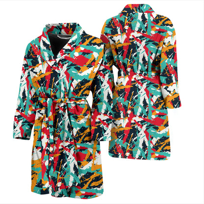 Splatter Print Design LKS304 Men Bathrobe
