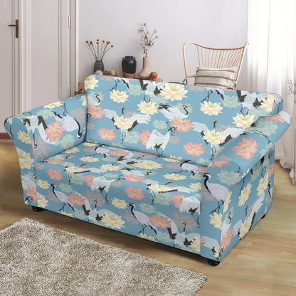 Water Lily Print Design LKS304 Loveseat Couch Slipcover