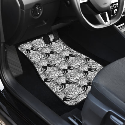 Lotus Mandala Print Pattern Car Floor Mats Front Back