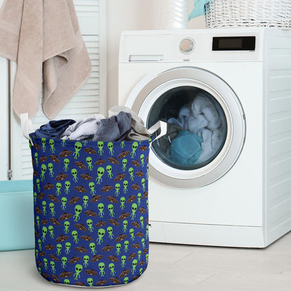 Alien Green UFO Pattern Laundry Basket