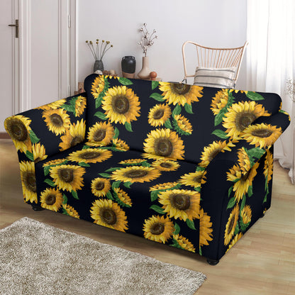 Sunflower Print Design LKS306 Loveseat Couch Slipcover