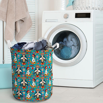 Day of the Dead Old School Girl Design Laundry Basket