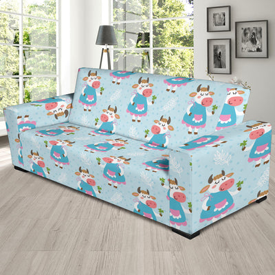 Cattle Happy Pattern Print Design 03 Sofa Slipcover