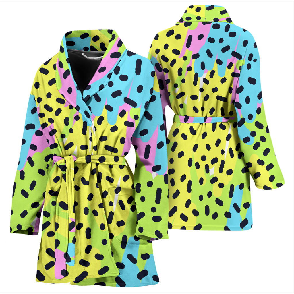 90s Pattern Print Design 2 Women Bathrobe