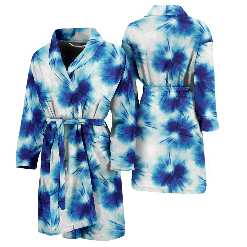 Tie Dye Blue Print Design LKS305 Men Bathrobe