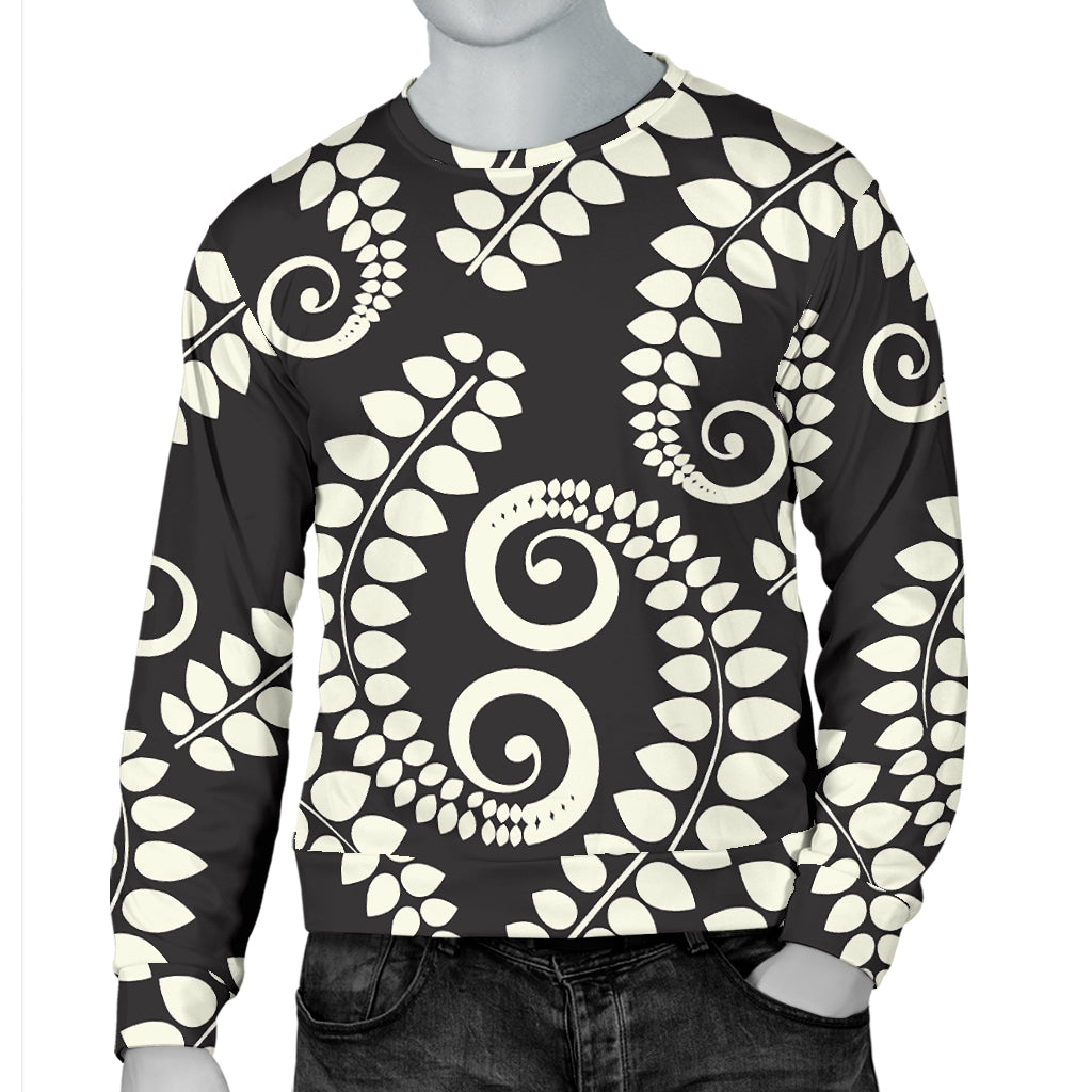Fern Leave Print Pattern Men Long Sleeve Sweatshirt