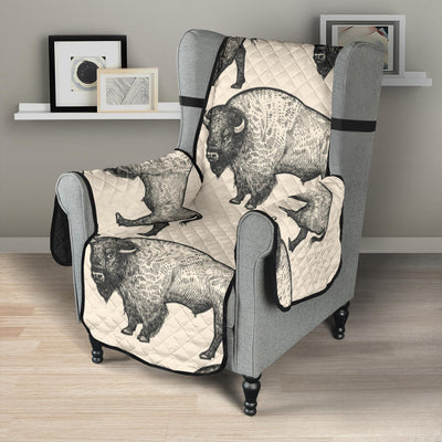 Bison Pattern Print Design 02 Armchair Cover Protector