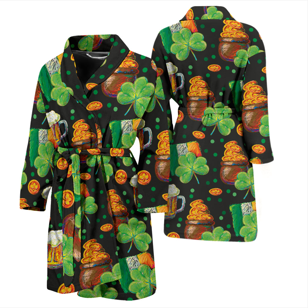 St Patricks Day Print Design LKS303 Men Bathrobe