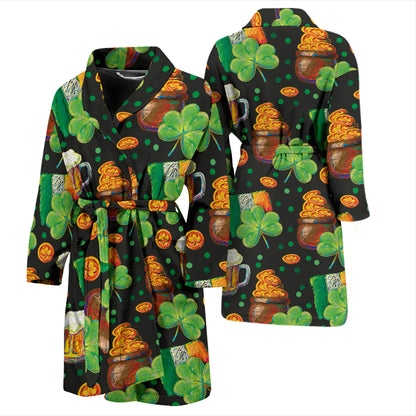 St Patricks Day Print Design LKS303 Men Bathrobe