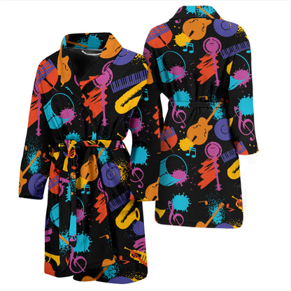 Saxophone Print Design LKS406 Men Bathrobe