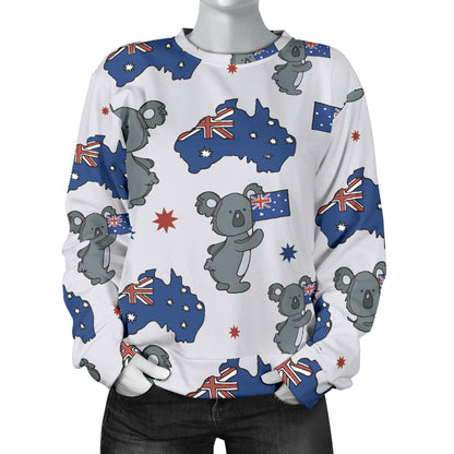 Koala Australia Day Themed Design Women Long Sleeve Sweatshirt