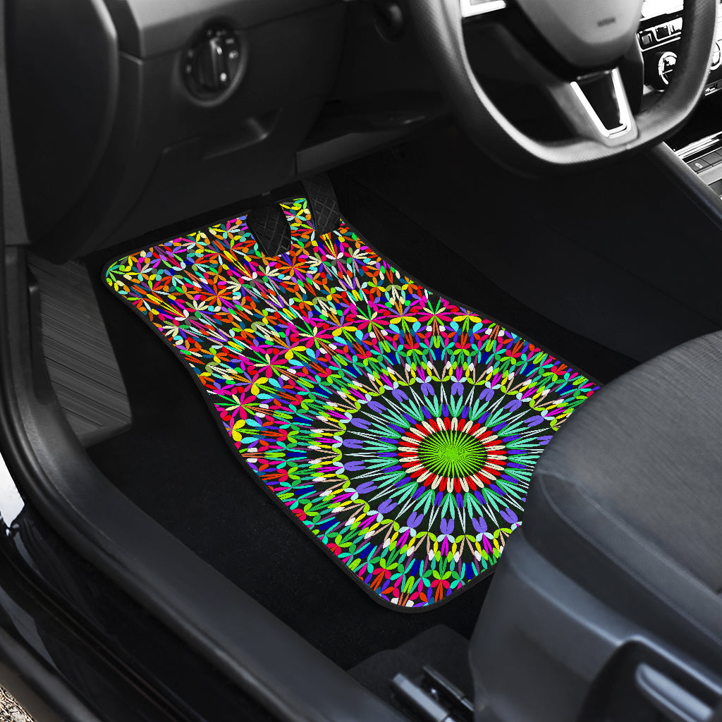 Bohemian Colorful Style Print Car Floor Mats Front Back