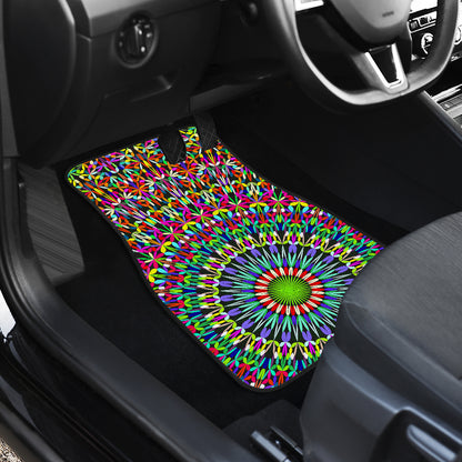 Bohemian Colorful Style Print Car Floor Mats Front Back