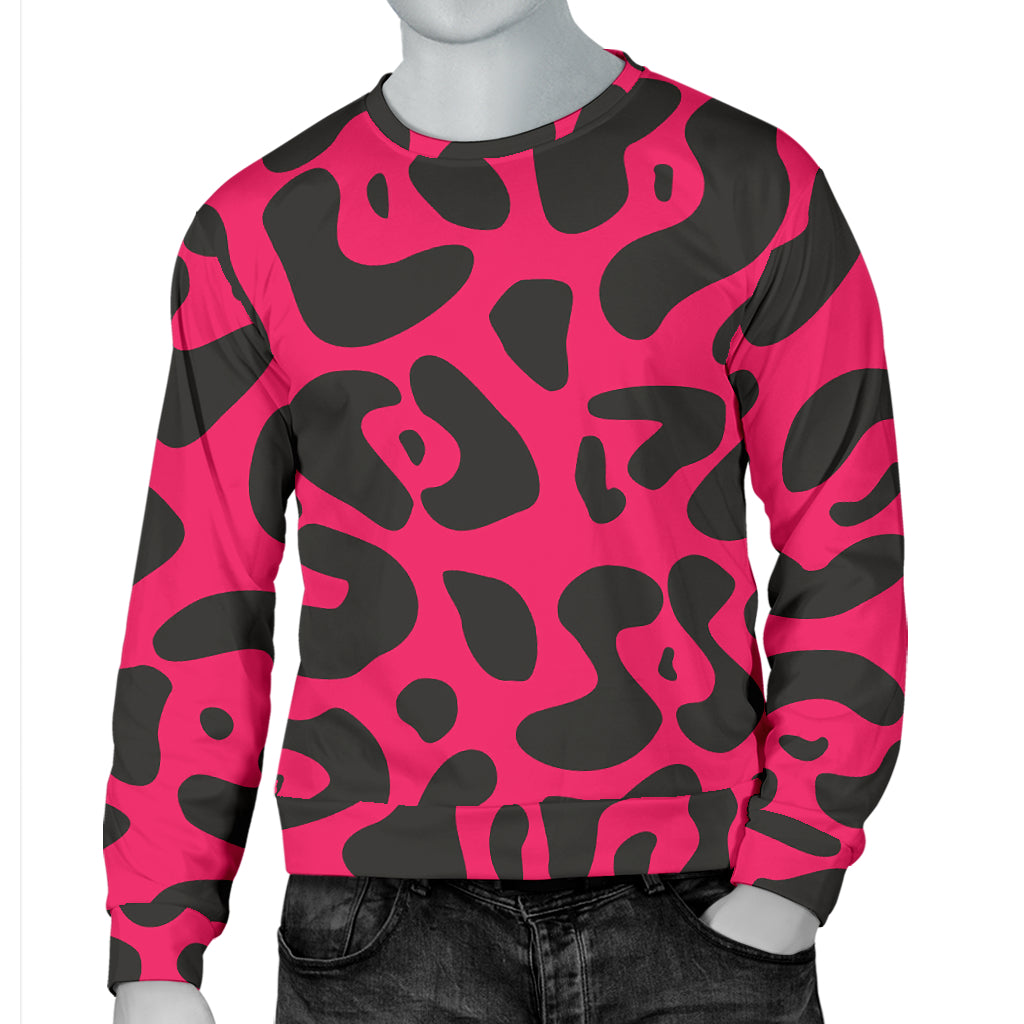 Cheetah Pink Print Pattern Men Long Sleeve Sweatshirt