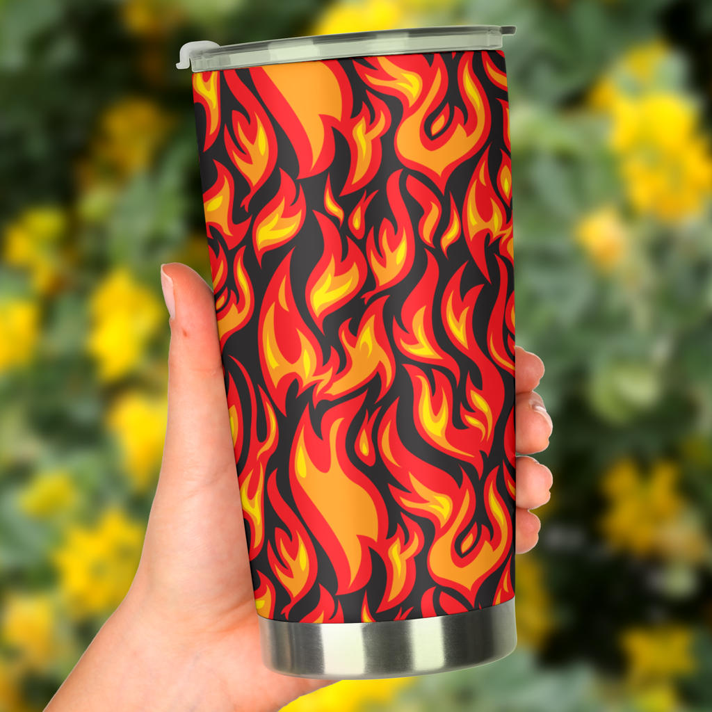 Flame Fire Print Pattern Tumbler