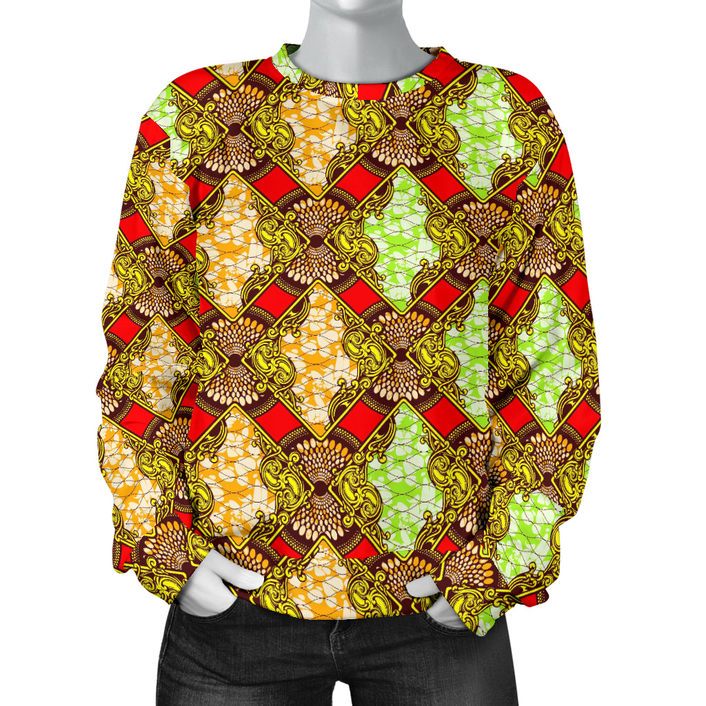 African Classic Print Pattern Women Long Sleeve Sweatshirt