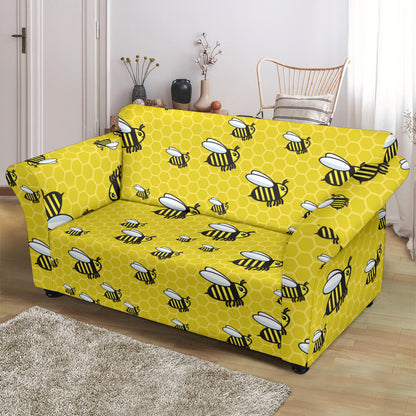 Bee Cute Print Design LKS308 Loveseat Couch Slipcover