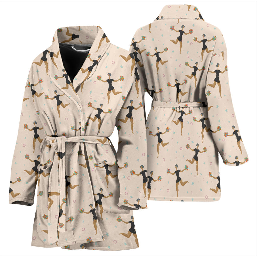 Cheerleader Pattern Print Design 03 Women Bathrobe